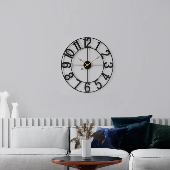 Sorbus Large Wall Clock for Living Room Decor - Numeral Wall Clock for Kitchen - 16-inch Wall Clock Decorative Silver {8}