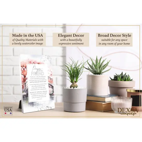 Prayer For My Friend Wood Plaque with Easel and Hook Wall Tabletop Art - 6 inches x 9 inches {3}