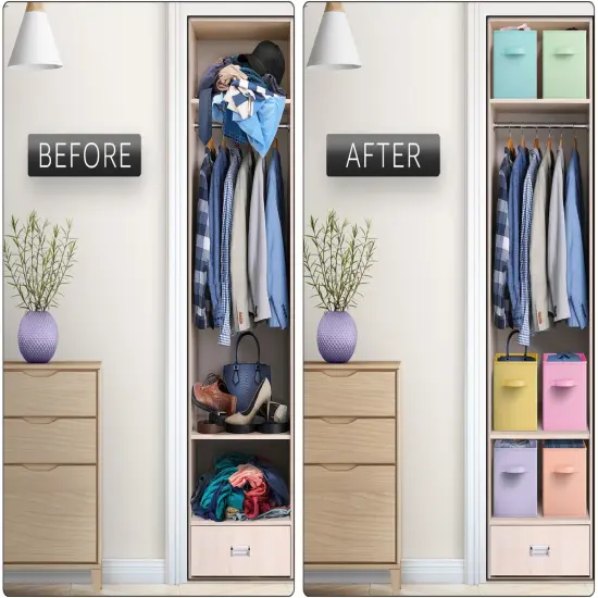 Sorbus 6 Pack 13 Inch Foldable Storage Cubes with Handles- for Organizing Home, Shelves, Nursery, Playroom, Closet and More Light Pastel {6}