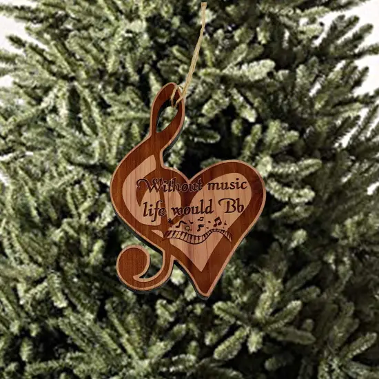 Without Music life would be flat CEDAR Ornament {2}