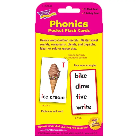 Phonics Pocket Flash Cards, 6 Packs {4}