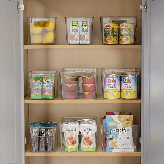 Sorbus 2 Pack Small Clear Acrylic Storage Bins - for Kitchen, Cabinet Organizer, Pantry & Refrigerator {3}