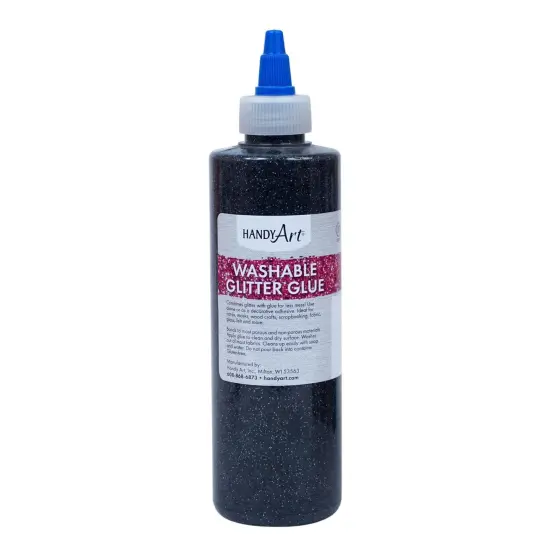 Washable Glitter Glue, 8 oz., Black, Pack of 6 {2}
