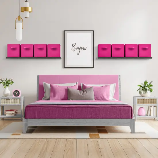 Sorbus 8 Pack 11 Inch Foldable Storage Cubes with Handles- for Organizing Home, Shelves, Nursery, Playroom, Closet and More Pink {2}