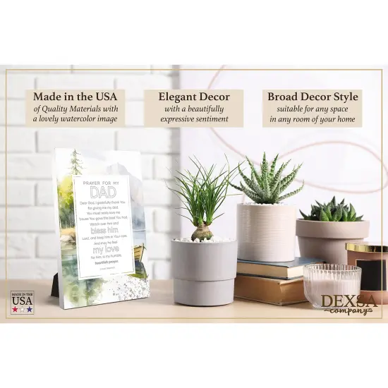 Prayer For My Dad Wood Plaque with Easel and Hook Wall Tabletop Art - 6 inches x 9 inches {3}