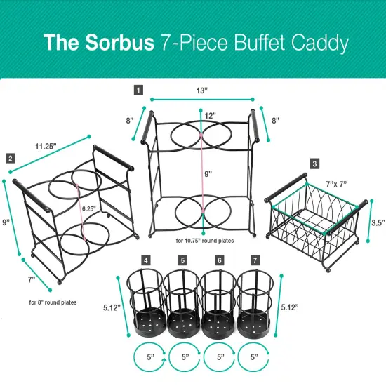 Sorbus Stackable Buffet Caddy (7-Piece) {4}