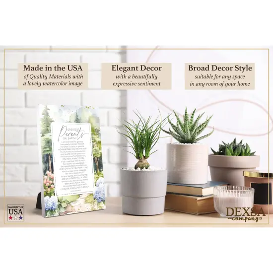 Greatest Parents Wood Plaque with Easel and Hook Wall Tabletop Art - 6 inches x 9 inches {3}