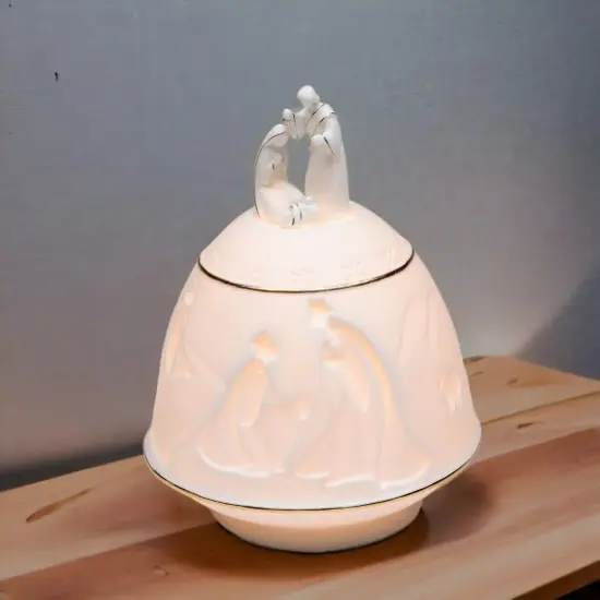 Ceramic Holy Family Nativity Night Light, Home Décor, Religious Décor, Religious Gift, Church Décor, Baptism Gift {2}