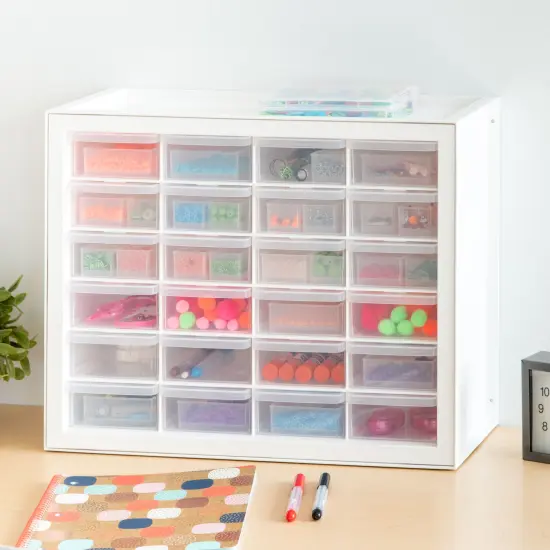 IRIS USA 24 Drawer Parts and Hardware Cabinet White {2}