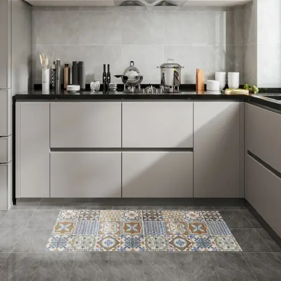 Brown Tile 19.6 in. x 55 in. Anti-Fatigue Kitchen Runner Mat {1}