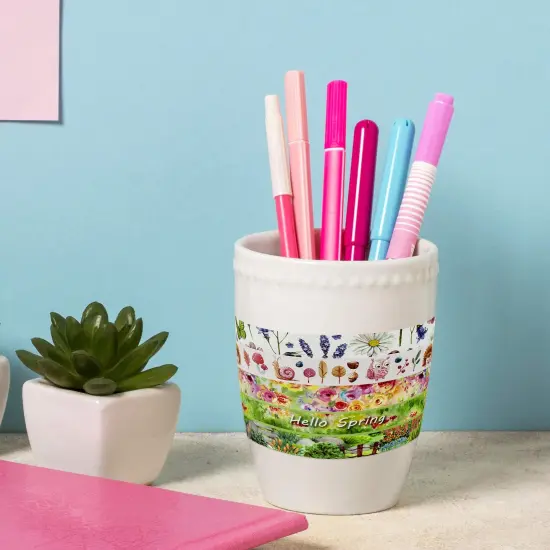 Wrapables Decorative Washi Tape for Scrapbooking, Stationery, Diary, Card Making (10 Rolls), Hello Spring {6}