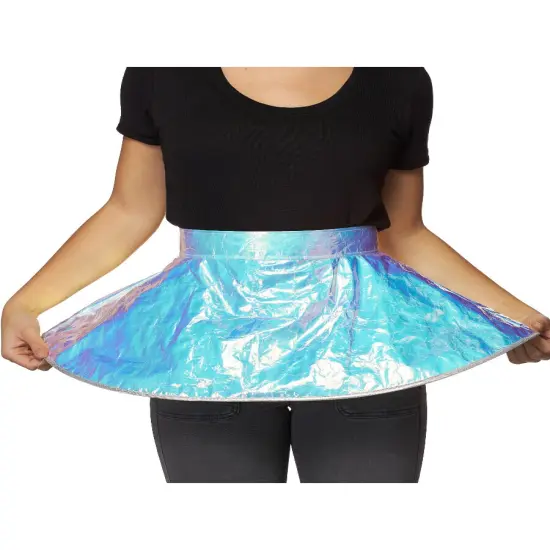 Alien Light Up/Flashing Hoop Skirt Holographic Finish Costume Accessory {1}