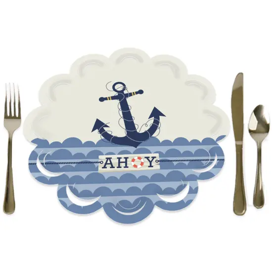Big Dot of Happiness Ahoy - Nautical - Baby Shower or Birthday Party Round Table Decorations - Paper Chargers - Place Setting For 12 {1}