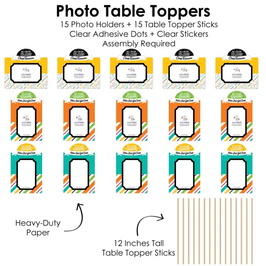 Big Dot of Happiness Still Got Class - High School Reunion Party Picture Centerpiece Sticks - Photo Table Toppers - 15 Pieces {6}