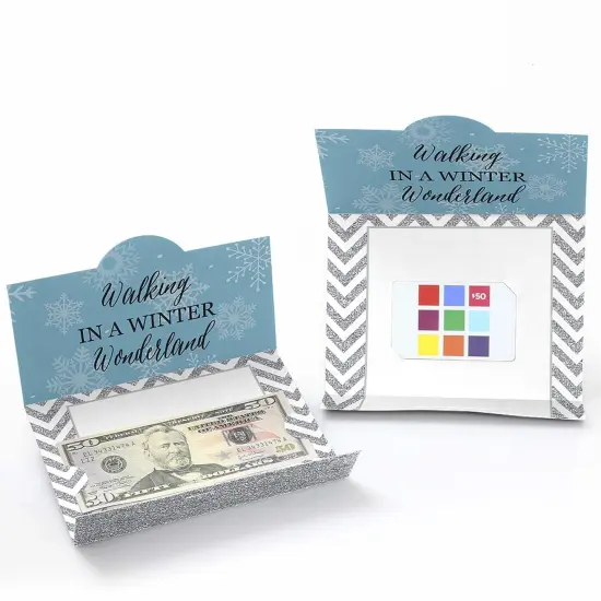 Big Dot of Happiness Winter Wonderland - Snowflake Holiday Party and Winter Wedding Money and Gift Card Holders - Set of 8 {3}