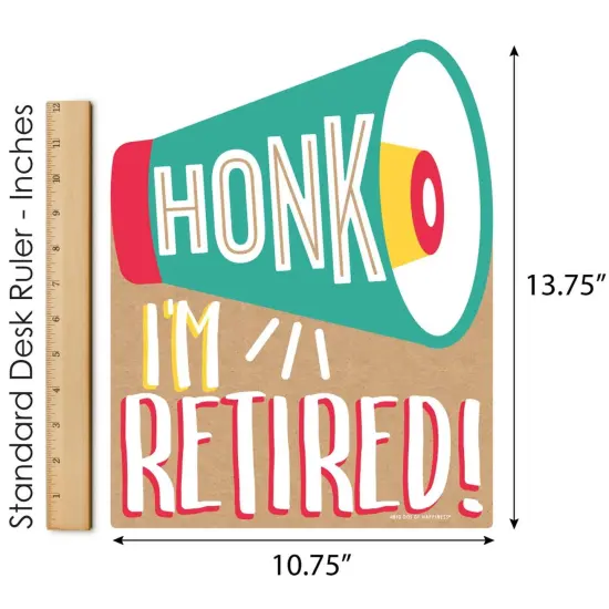 Big Dot of Happiness Honk, I'm Retired - Outdoor Lawn Sign - Retirement Party Yard Sign - 1 Piece {6}