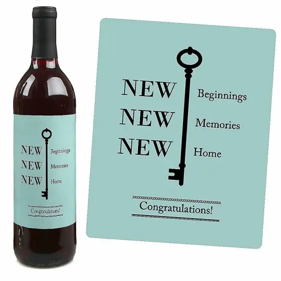 Big Dot of Happiness Home Sweet Home - Housewarming Gift for Women and Men - Wine Bottle Label Stickers - Set of 4 {7}