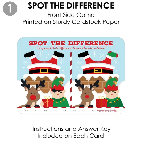Big Dot of Happiness Jolly Santa Claus - 2-in-1 Christmas Party Cards - Activity Duo Games - Set of 20 {7}