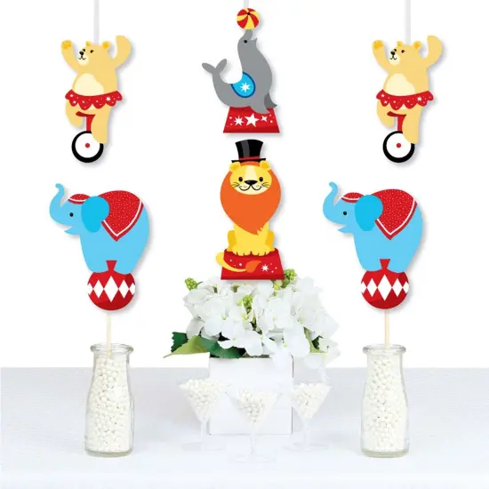 Big Dot of Happiness Carnival - Step Right Up Circus - Lion, Elephant, Sea Lion, Bear Decorations DIY Carnival Themed Party Essentials - Set of 20 {1}