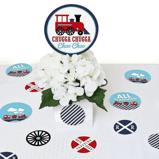 Big Dot of Happiness Railroad Party Crossing - Steam Train Birthday Party or Baby Shower Giant Circle Confetti - Party D&eacute;cor - Large Confetti 27 Count {7}