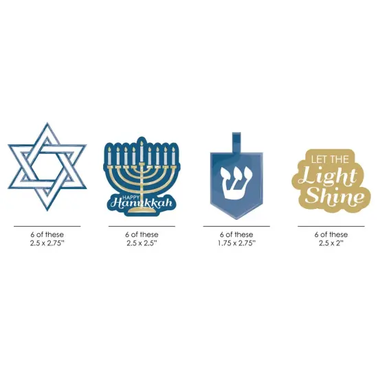 Big Dot of Happiness Happy Hanukkah - DIY Shaped Chanukah Cut-Outs - 24 Count {3}