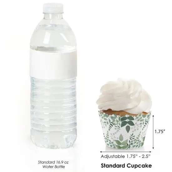 Big Dot of Happiness Boho Botanical - Greenery Party Decorations - Party Cupcake Wrappers - Set of 12 {4}