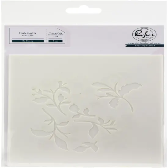 Pinkfresh Studio Stencils 4.25"X5.25" 5/Pkg-Be Strong {1}