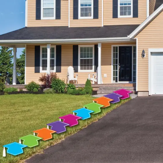 Big Dot of Happiness Hats Off Grad Graduation Lawn Decorations - 10 Piece {4}