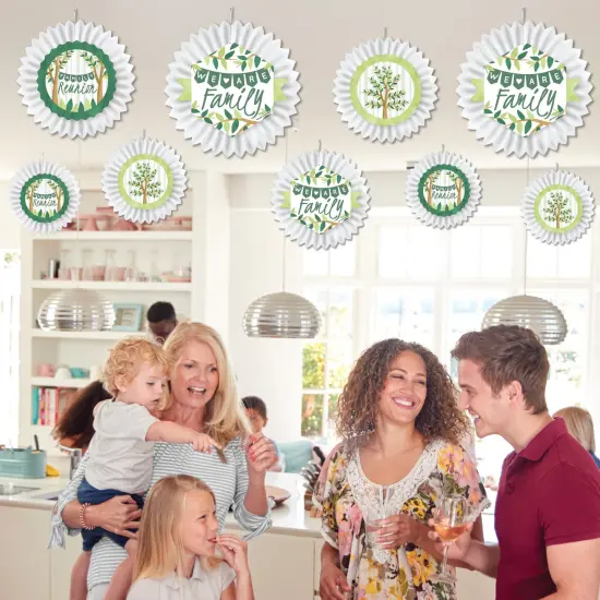 Big Dot of Happiness Family Tree Reunion - Hanging Family Gathering Party Tissue Decoration Kit - Paper Fans - Set of 9 {4}