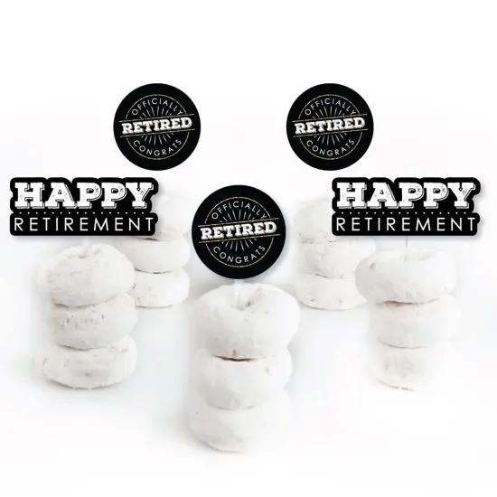 Big Dot of Happiness Happy Retirement - Dessert Cupcake Toppers - Retirement Party Clear Treat Picks - Set of 24 {3}