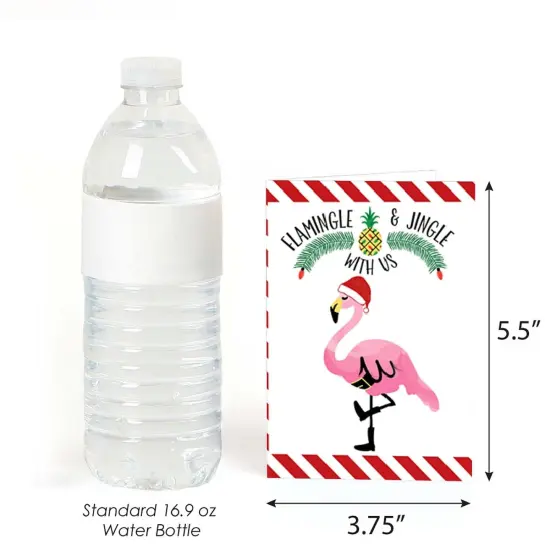 Big Dot of Happiness Flamingle Bells - Fill-in Tropical Flamingo Christmas Party Invitations (8 Count) {4}