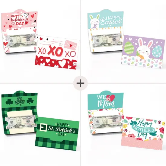 Big Dot of Happiness Assorted Seasonal Cards - All Holiday Assortment Money and Gift Card Holders - Set of 8 {3}