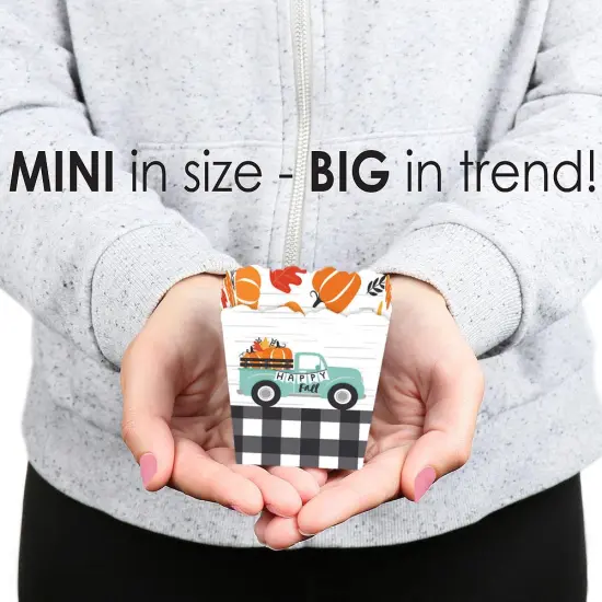 Big Dot of Happiness Happy Fall Truck - Party Mini Favor Boxes - Harvest Pumpkin Party Treat Candy Boxes - Set of 12 {6}
