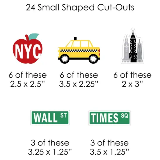 Big Dot of Happiness NYC Cityscape - New York City Party DIY Decorations - Clothespin Garland Banner - 44 Pieces {7}