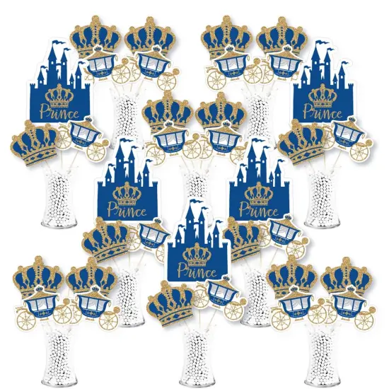 Big Dot of Happiness Royal Prince Charming - Baby Shower or Birthday Party Centerpiece Sticks - Showstopper Table Toppers - 35 Pieces {1}