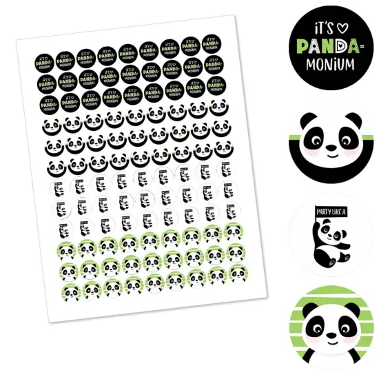 Big Dot of Happiness Party Like a Panda Bear - Baby Shower or Birthday Party Round Candy Sticker Favors - Labels Fits Chocolate Candy (1 sheet of 108) {3}
