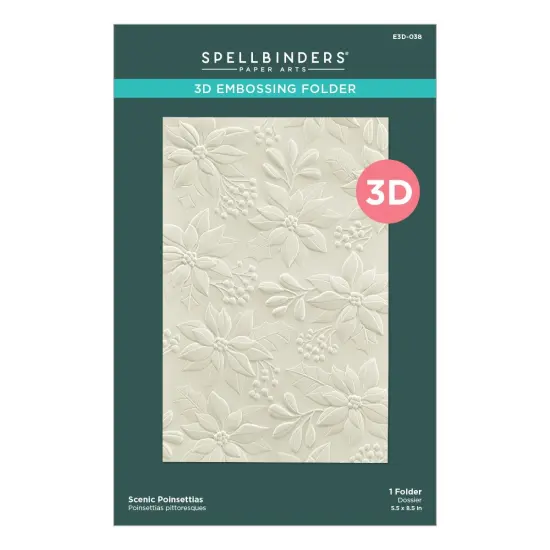 Spellbinders 3D Embossing Folder 5.5"x8.5"-Scenic Poinsettias {1}