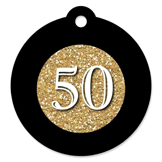 Big Dot of Happiness Adult 50th Birthday - Gold - Birthday Party Favor Gift Tags (Set of 20) {1}