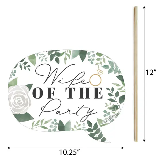 Big Dot of Happiness Funny Boho Botanical Bride - Greenery Bridal Shower and Wedding Party Photo Booth Props Kit - 10 Piece {6}