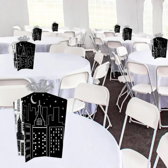 Big Dot of Happiness Nighttime City Skyline - Table Decorations - New York Party Fold and Flare Centerpieces - 10 Count {6}