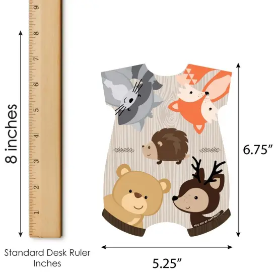 Big Dot of Happiness Woodland Creatures - Picture Bingo Cards and Markers - Baby Shower Shaped Bingo Game - Set of 18 {6}