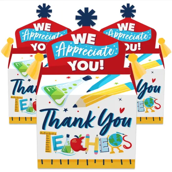 Big Dot of Happiness Thank You Teachers - Treat Box Party Favors - Teacher Appreciation Goodie Gable Boxes - Set of 12 {3}