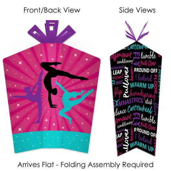 Big Dot of Happiness Tumble, Flip and Twirl - Gymnastics - Table Decorations - Birthday Party or Gymnast Party Fold and Flare Centerpieces - 10 Count {3}
