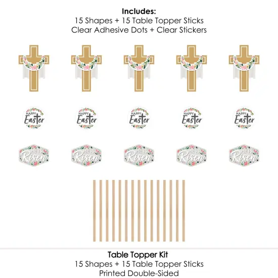 Big Dot of Happiness Religious Easter - Christian Holiday Party Centerpiece Sticks - Table Toppers - Set of 15 {7}