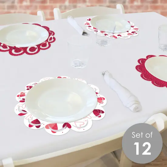 Big Dot of Happiness Happy Galentine's Day - Valentine's Day Party Round Table Decorations - Paper Chargers - Place Setting For 12 {3}