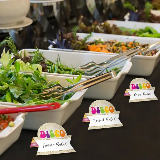 Big Dot of Happiness 70&rsquo;s Disco - 1970s Disco Fever Party Tent Buffet Card - Table Setting Name Place Cards - Set of 24 {4}