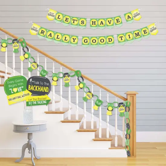 Big Dot of Happiness You Got Served - Tennis - Banner & Photo Booth Decor - Baby Shower or Tennis Ball Birthday Party Supplies Kit - Doterrific Bundle {4}