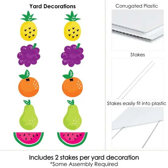 Big Dot of Happiness Tutti Fruity - Fruit Lawn Decorations - Outdoor Frutti Summer Baby Shower or Birthday Party Yard Decorations - 10 Piece {7}