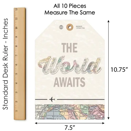 Big Dot of Happiness World Awaits - Hanging Vertical Paper Door Banners - Travel Themed Party Wall Decoration Kit - Indoor Door Decor {7}