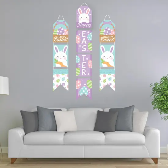 Big Dot of Happiness Spring Easter Bunny - Hanging Vertical Paper Door Banners - Happy Easter Party Wall Decoration Kit - Indoor Door Decor {3}